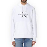 Calvin Klein Disrupted Outline Monologo Hoody Beyaz Erkek Sweatshirt