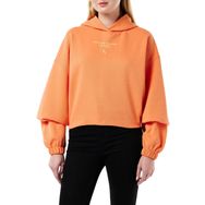 Calvin Klein Gathered Hem Cropped Hoodıe Turuncu Kadın Sweatshirt