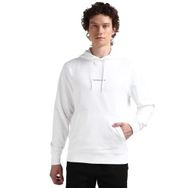 Calvin Klein Grid Monogram Hoodie Beyaz Erkek Sweatshirt