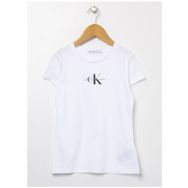 Calvin Klein IG0IG01470 Düz Beyaz Kız Çocuk T-Shirt