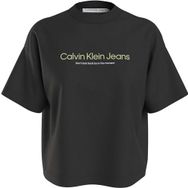 Calvin Klein Illuminated Graphic Relaxed Tee Siyah Kadın T-shirt