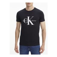 Calvin Klein J30J320935-BEH Core Monogram Bisiklet Yaka Slim Fit Düz Siyah Erkek T-Shirt