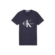 Calvin Klein J30J320935-CHW Core Monogram Bisiklet Yaka Slim Fit Düz Mavi Erkek T-Shirt