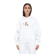 Calvin Klein Jeans J20J221953YAF Kapüşon Yaka Beyaz Kadın Sweatshirt