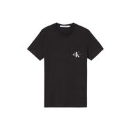 Calvin Klein Jeans J30J320936-BEH Core Monogram Pocket Siyah Erkek Bisiklet Yaka Düz T-Shirt