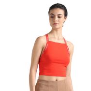 Calvin Klein Logo Elastic Strappy Kırmızı Top Kadın T-shirt