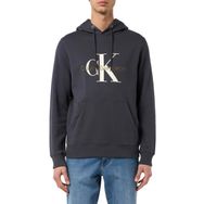Calvin Klein Seasonal Monologo Regular Siyah Hoodie Erkek Sweatshirt