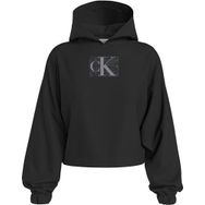 Calvin Klein Sequin Hoodie Siyah Kadın Sweatshirt