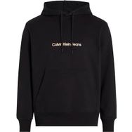 Calvin Klein Square Frequency Logo Hoodie Siyah Erkek Sweatshirt