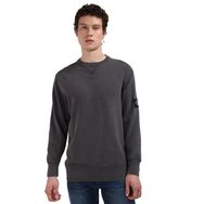 Calvin Klein Washed Badge Crew Neck Gri Erkek Sweatshirt