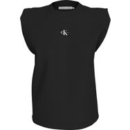 Calvin Klein Woven Label Loose Muscle Tee Siyah Kadın T-shirt