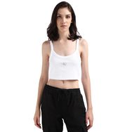 Calvin Klein Woven Label Rib Bralette Beyaz Kadın T-shirt