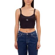 Calvin Klein Woven Label Rib Bralette Siyah Kadın T-shirt