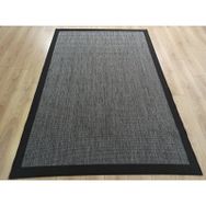 Çam Halı 9714 Gri Siyah 100x200 cm Bordürlü Jüt Sisal Kilim