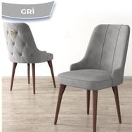 Canisa Concept Enoa Serisi Siyah Gürgen Ayaklı 1.Sınıf Babyface Kumaş Gold Halkalı Gri Sandalye