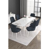 Canisa Concept Noa Serisi 80x132 cm Açılabilir Mdf Beyaz Mutfak Masası