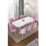 Canisa Concept Via Serisi 80x132 CM Açılabilir Beyaz Mutfak Masası