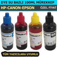Canon Pixma E204 Uyumlu 4x100 ml Kartuş Dolum Mürekkep Seti