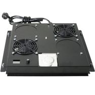 Canovate RAL9005 Termostatlı Siyah 2'li Rack Kabinet Fan Modülü