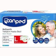 Canped Yetişkin Bel Bantlı Polietilen L Büyük Boy 30 Adet Hasta Bezi