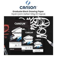 Canson Graduate Black Drawing Paper Siyah 120 gr 20 Yaprak Çizim Defteri