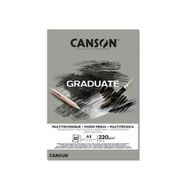 Canson Graduate Mix Media Gri 30 Sayfa A3 220 gr Çizim Bloğu