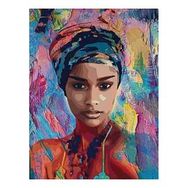 Canvas Hobby Afrikalı Güzel 6 Kasnaklı 40 x 50 cm Sayılarla Boyama Seti