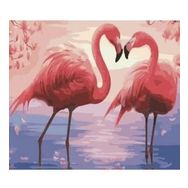 Canvas Hobby Aşık Flamingolar Kasnaklı 90 x 110 cm Sayılarla Boyama Seti