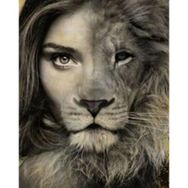 Canvas Hobby Aslan Kadın Rulo 90 x 110 cm Sayılarla Boyama Seti