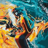 Canvas Hobby Ateş Su ve Tutku Rulo 100 x 140 cm Sayılarla Boyama Seti