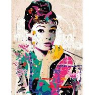 Canvas Hobby Audrey Hepburn Kasnaklı 100 x 140 cm Sayılarla Boyama Seti