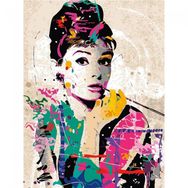 Canvas Hobby Audrey Hepburn Kasnaklı 40 x 50 cm Sayılarla Boyama Seti