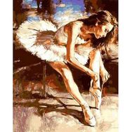Canvas Hobby Balerin Hazırlanırken Kasnaklı 60 x 75 cm Sayılarla Boyama Seti