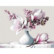 Canvas Hobby Beyaz Manolya Kasnaklı 100 x 140 cm Sayılarla Boyama Seti