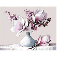 Canvas Hobby Beyaz Manolya Kasnaklı 40 x 50 cm Sayılarla Boyama Seti