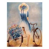 Canvas Hobby Bisiklette Kır Gezisi Kasnaklı 60 x 75 cm Sayılarla Boyama Seti