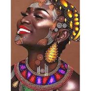Canvas Hobby Canvas Afrikalı Güzel 8 Kasnaklı 70 x 90 cm Sayılarla Boyama Seti