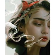 Canvas Hobby Canvas Aşık Kız Kasnaklı 100 x 140 cm Sayılarla Boyama Seti