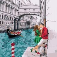 Canvas Hobby Canvas Aşık Olan Çiftler 50x65 cm Rulo Sayılarla Boyama Seti