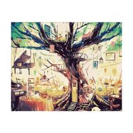 Canvas Hobby Canvas Gizemli Ağaç 50x65 cm Rulo Sayılarla Boyama Seti