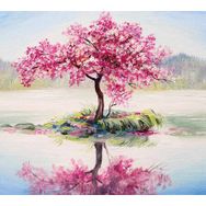 Canvas Hobby Canvas Göldeki Ağaç 50x65 cm Rulo Sayılarla Boyama Seti