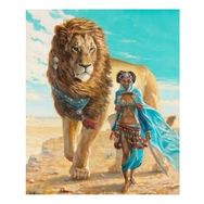 Canvas Hobby Canvas Güzel ve Aslan 60 x 75 cm Kasnaklı Sayılarla Boyama Seti
