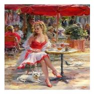 Canvas Hobby Canvas Kafedeki Güzel Kadın 70 x 90 cm Kasnaklı Sayılarla Boyama Seti