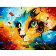 Canvas Hobby Canvas Kedi Portre 2 50x65 cm Rulo Sayılarla Boyama Seti