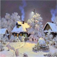 Canvas Hobby Canvas Kış Gelince 50x65 cm Rulo Sayılarla Boyama Seti