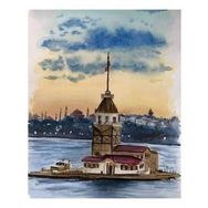 Canvas Hobby Canvas Kız Kulesi 3 60 x 75 cm Kasnaklı Sayılarla Boyama Seti