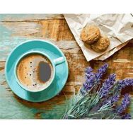 Canvas Hobby Canvas Lavanta ve Kahve Keyfi 40 x 50 cm Kasnaklı Sayılarla Boyama Seti