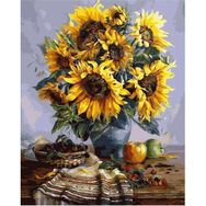 Canvas Hobby Canvas Masa ve Ayçiçek 50 x 65 cm Kasnaklı Sayılarla Boyama Seti