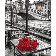 Canvas Hobby Canvas Masadaki Gül 60 x 75 cm Kasnaklı Sayılarla Boyama Seti