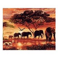 Canvas Hobby Canvas Nehir ve Filler 90 x 110 cm Kasnaklı Sayılarla Boyama Seti